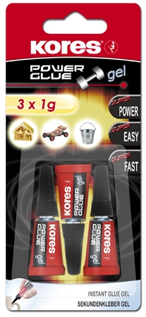 Een kores secondelijm powerglue gel 3x1gr blisterkaart koop je bij NiceSupplies.nl