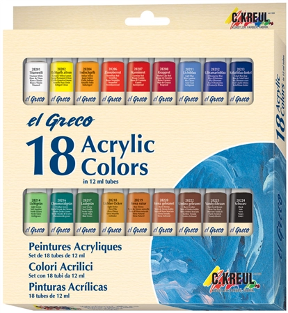 Een kreul acrylverf el greco 12 ml 18 stuks-set koop je bij NiceSupplies.nl