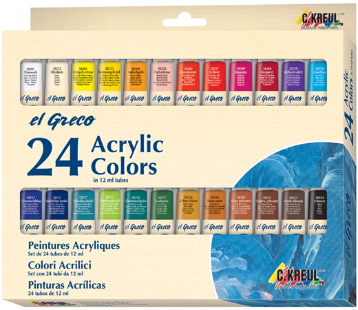 Een kreul acrylverf el greco 12 ml 24 stuks-set koop je bij NiceSupplies.nl