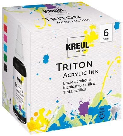 Een kreul acrylverf triton acrylic ink 6 stuks-set koop je bij NiceSupplies.nl