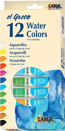 Een kreul aquarelverf el greco 12 ml 12 stuks-set koop je bij NiceSupplies.nl