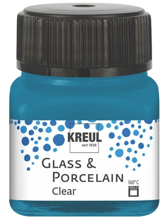 Een kreul glas-en porceleinverf clear cyaanblauw 20 ml koop je bij NiceSupplies.nl