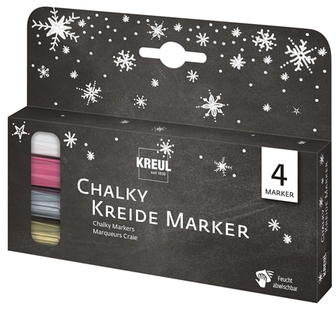 Een kreul krijtmarker chalky medium 4 stuks set winter koop je bij NiceSupplies.nl