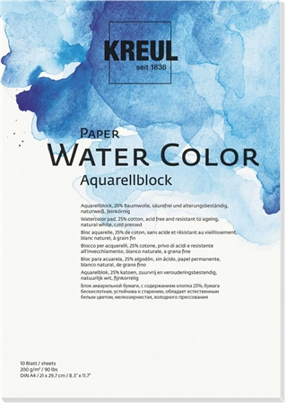 Een kreul kunstenaarsblok paper water color din a3 10 vel koop je bij NiceSupplies.nl