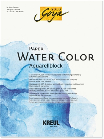 Een kreul kunstenaarsblok solo goya paper water color 240x320mm koop je bij NiceSupplies.nl