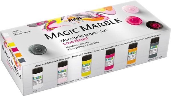 Een kreul marmorierfarbe magic marble set love neon! koop je bij NiceSupplies.nl