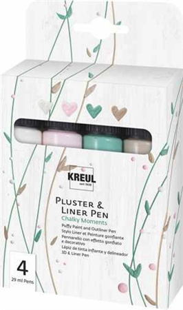 Een kreul pluster en liner pen 4 stuks set chalky moments koop je bij NiceSupplies.nl