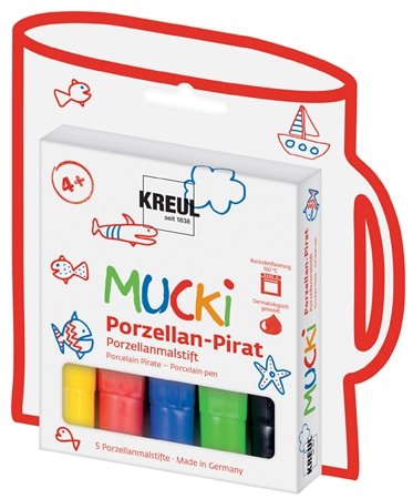 Een kreul porcelein-pirat porceleinmalstift mucki 5 stuks-set koop je bij NiceSupplies.nl