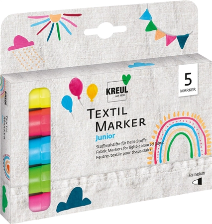 Een kreul textielmarker medium 'junior' 5 stuks-set koop je bij NiceSupplies.nl