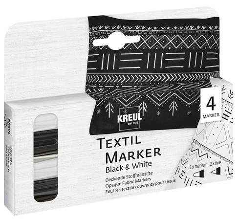 Een kreul textielmarker opak blak en white 4 stuks-set koop je bij NiceSupplies.nl