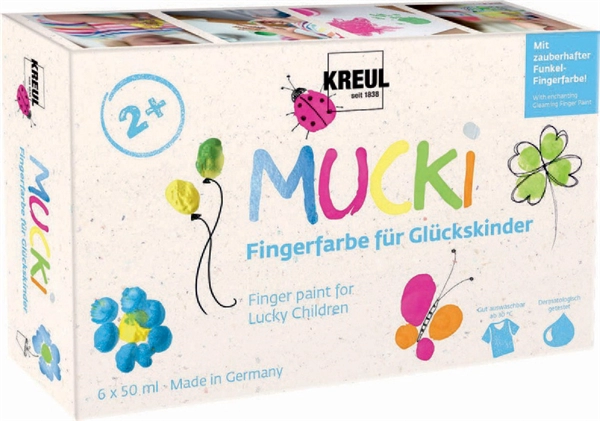 Een kreul vingerverf 'mucki' voor gelukskinder 50 ml 6 stuks-set koop je bij NiceSupplies.nl