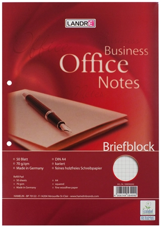 Een landre briefblok office a4 50 vel 70gr geruit koop je bij NiceSupplies.nl