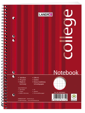 Een landre? notebook college din a5 160 vel ruit koop je bij NiceSupplies.nl