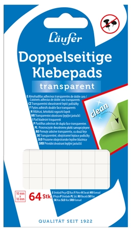 Een laufer kleefpads wieder ablösbar transparant koop je bij NiceSupplies.nl