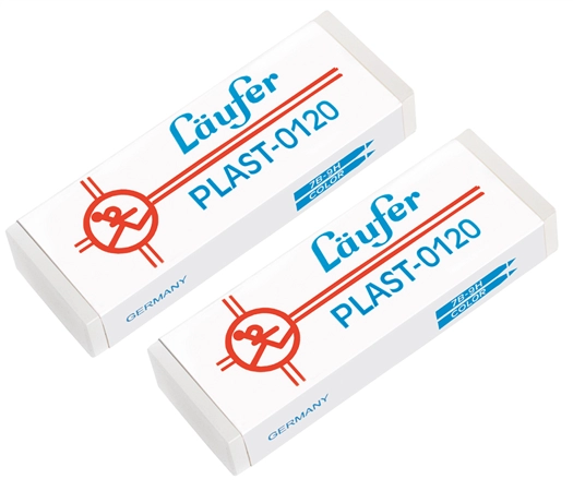 Een laufer kunststof gum plast-0120 2 stuks blisterkaart koop je bij NiceSupplies.nl