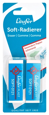 Een laufer kunststof gum plast soft 2 stuks blisterkaart koop je bij NiceSupplies.nl