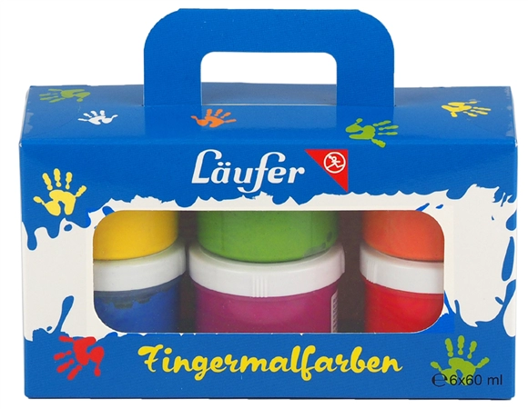 Een laufer vingerverf gekleurd assorti 6x60 ml set koop je bij NiceSupplies.nl