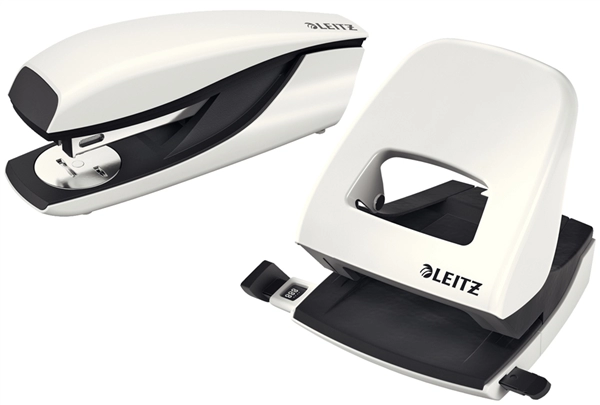 Een leitz nietmachine-en perforator-set nexxt wow-geel-metallic koop je bij NiceSupplies.nl