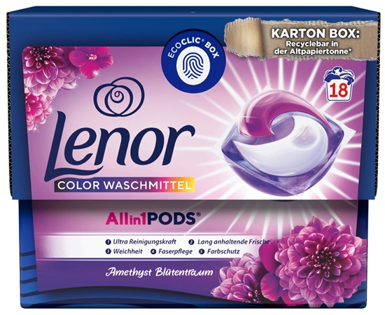 Een lenor all-in-1 pods wasmiddel amethyst bl?tentraum 18 wl koop je bij NiceSupplies.nl