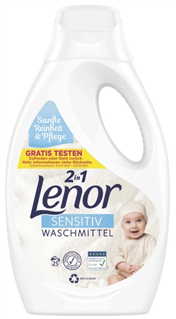 Een lenor vloeibaar-wasmiddel sensitiv 1,375 l 25 wl koop je bij NiceSupplies.nl