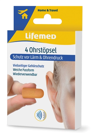 Een lifemed gehoorbeschermingstöpsel schuimstof orange koop je bij NiceSupplies.nl