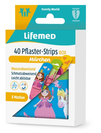 Een lifemed kinder-pleister-strips märchen 40 stuks metalen box koop je bij NiceSupplies.nl