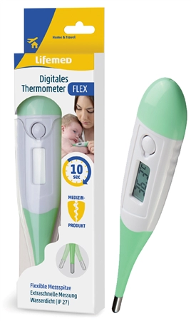 Een lifemed koortsthermometer flex wit/groen koop je bij NiceSupplies.nl