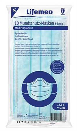 Een lifemed mundbescherm typ ii 3-lagig blauw koop je bij NiceSupplies.nl