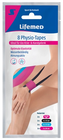 Een lifemed physio-tape knie-hand-gelenk gekleurd assorti koop je bij NiceSupplies.nl