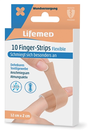 Een lifemed vinger-strips flexible huidkleur 10 stuks koop je bij NiceSupplies.nl