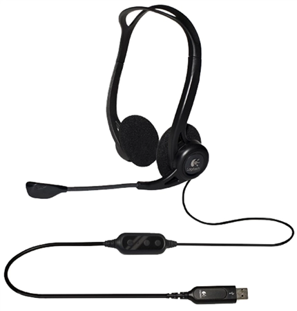 Een logitech pc headset 960 usb zwart usb-aansluit koop je bij NiceSupplies.nl