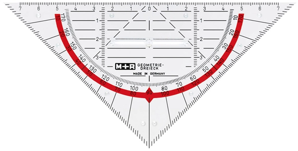 Een m+r geodriehoek acrylglas hypotenusa: 160 mm glashelder koop je bij NiceSupplies.nl