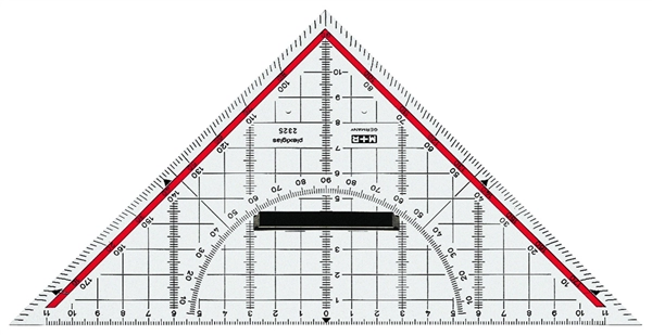 Een m+r geodriehoek acrylglas hypotenusa: 170 mm glashelder koop je bij NiceSupplies.nl