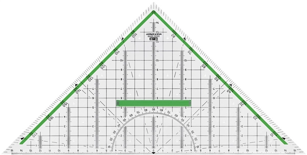 Een m+r geodriehoek hypotenusa: 320 mm glashelder koop je bij NiceSupplies.nl