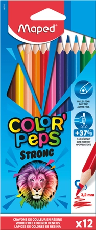 Een maped driehoekig kleurpotlood color'peps strong 12 stuks kartonnen etui koop je bij NiceSupplies.nl