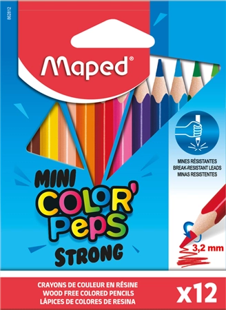 Een maped driehoekig kleurpotlood color'peps strong mini 12 stuks etui koop je bij NiceSupplies.nl