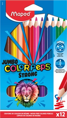 Een maped driehoekig-kleurpotlood jumbo color'peps strong 12 stuks etui koop je bij NiceSupplies.nl