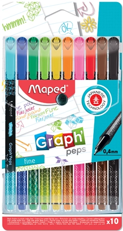 Een maped fijnschrijver graphpeps premium 10 stuks kunststof etui koop je bij NiceSupplies.nl