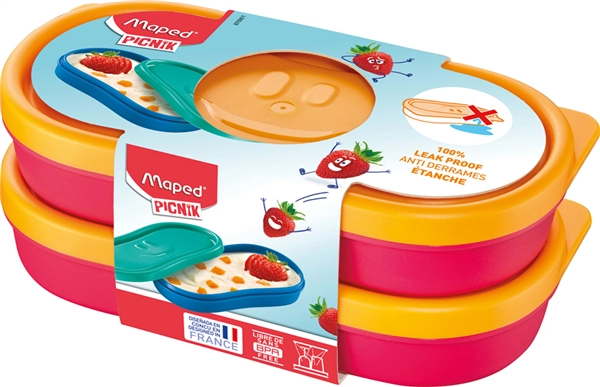 Een maped picnik snackbox kids concept 2 stuks set 150 ml pink koop je bij NiceSupplies.nl