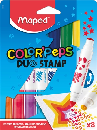 Een maped stempel-viltstift color'peps duo stamp 8 stuks etui koop je bij NiceSupplies.nl