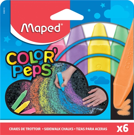 Een maped stoepkrijt color'peps 6 stuks kartonnen etui koop je bij NiceSupplies.nl