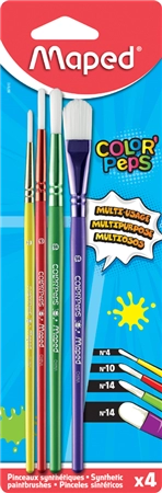 Een maped synthetikhaarpenseel-set color'peps 4-delig koop je bij NiceSupplies.nl