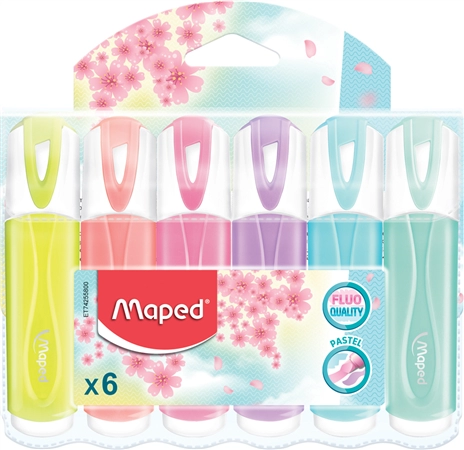 Een maped tekstmarker fluo'peps classic pastel 6 stuks etui koop je bij NiceSupplies.nl