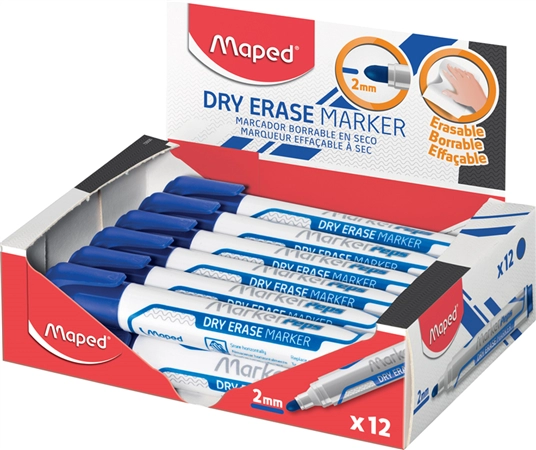 Een maped whiteboard-marker marker'peps jumbo blauw 12 stuks display koop je bij NiceSupplies.nl