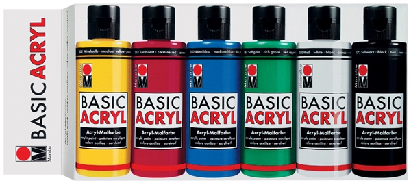 Een marabu acrylverf acrylcolor starter set 6x80 ml koop je bij NiceSupplies.nl