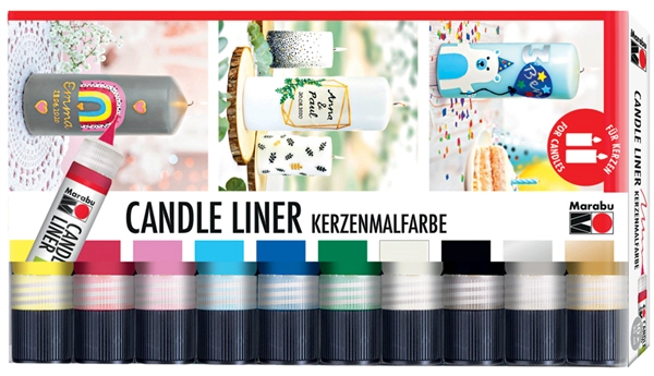 Een marabu kaarsenverf 'candle liner' 10 stuks set koop je bij NiceSupplies.nl