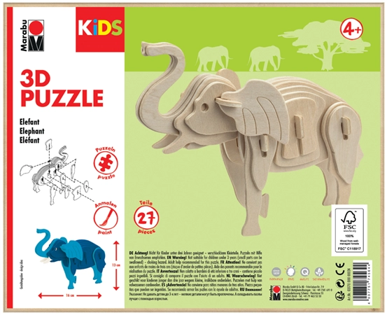 Een marabu kids 3d puzzle elefant 27 delen koop je bij NiceSupplies.nl