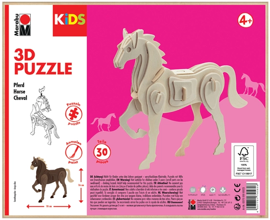 Een marabu kids 3d puzzle pferd 30 delen koop je bij NiceSupplies.nl