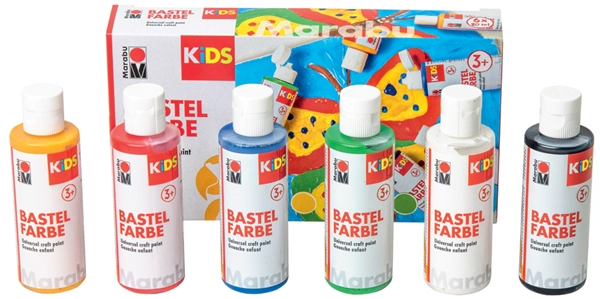 Een marabu kids hobbyverf 80 ml 6 stuks set koop je bij NiceSupplies.nl