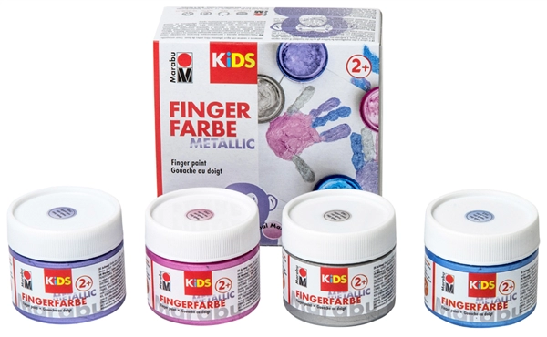 Een marabu kids vingerverf metallic 100 ml 4 stuks set koop je bij NiceSupplies.nl